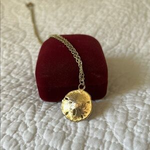 Gold tone Sand Dollar Pendant and 22” chain Necklace